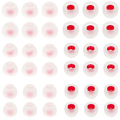 18 Pairs Silicone Earbud Tips Replacement Ear Tips for in- Ear Headphones Eartips (Inner Hole from 3.8mm-5.5mm Earphones) Earbud Replacement Tips Earbud Cap S M L - color: Transparent red