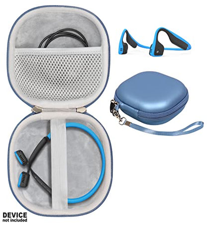Bone Conduction Headphone Case for Aftershokz Aeropex, Trekz Air, Bluez 2, KSCAT, Sades, DIGICare, allmity, Shokz OpenRun Pro/Mini, OpenMove - color: Blue