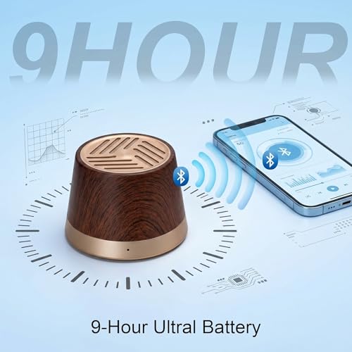 Topadorn Mini Portable Speaker Magnetic Bluetooth Speaker | Wireless Charger, MagSafe Compatible Phone Stand with TWS Pairing - color: Brown