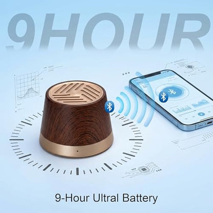 Topadorn Mini Portable Speaker Magnetic Bluetooth Speaker | Wireless Charger, MagSafe Compatible Phone Stand with TWS Pairing - color: Brown