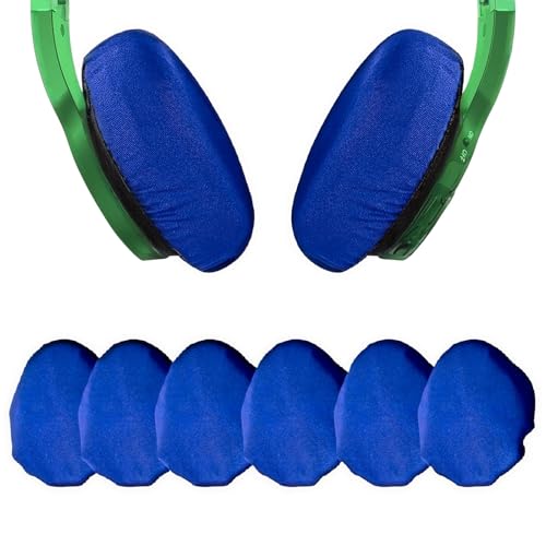 Stretchable Headphone Ear Pad Covers, 3 Pairs Washable Fabric, Universal Fit for Over the Ear Headphones, Noise Cancelling Headsets, Gaming, Workouts Protect from Sweat & Peeling (Blue, 3.54“-4.33”) - color: Blue