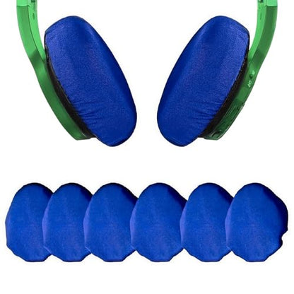 Stretchable Headphone Ear Pad Covers, 3 Pairs Washable Fabric, Universal Fit for Over the Ear Headphones, Noise Cancelling Headsets, Gaming, Workouts Protect from Sweat & Peeling (Blue, 3.54“-4.33”) - color: Blue