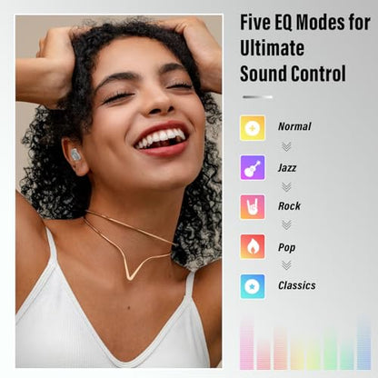 VEKJ Sleep Headphones Small Design for Side Sleepers, Clear Call Sleep Earbuds,Waterproof Earphones 2026 Off White
