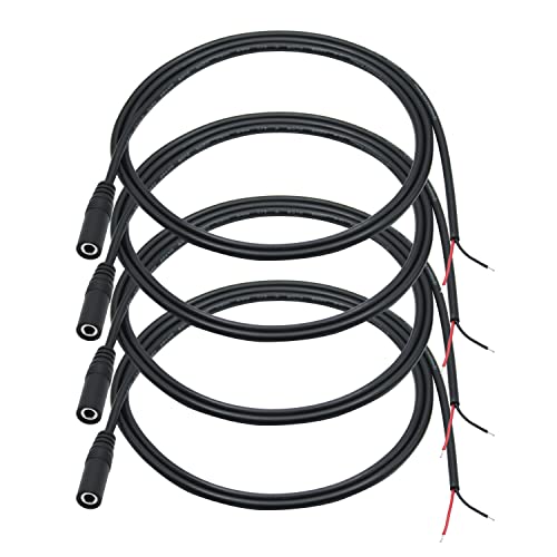 4Pcs 3.5mm Female Plug to 2Pin Bare Wire Open End Cable 3FT, TS 2 Pole 1/8'' 3.5mm Audio Wire Replacement Cable, for AUX Connector Audio DIY Cable Repair - color: 3.5mm Female Plug TS 2 Pole - 1M/3FT