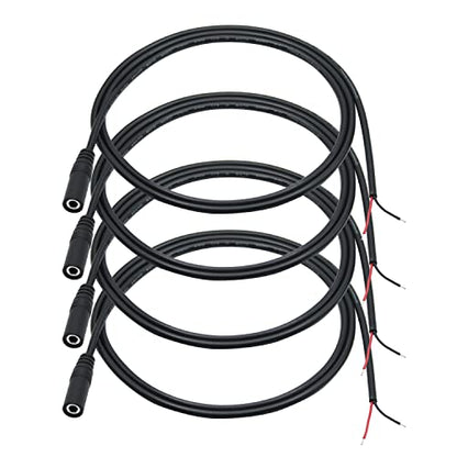 4Pcs 3.5mm Female Plug to 2Pin Bare Wire Open End Cable 3FT, TS 2 Pole 1/8'' 3.5mm Audio Wire Replacement Cable, for AUX Connector Audio DIY Cable Repair - color: 3.5mm Female Plug TS 2 Pole - 1M/3FT
