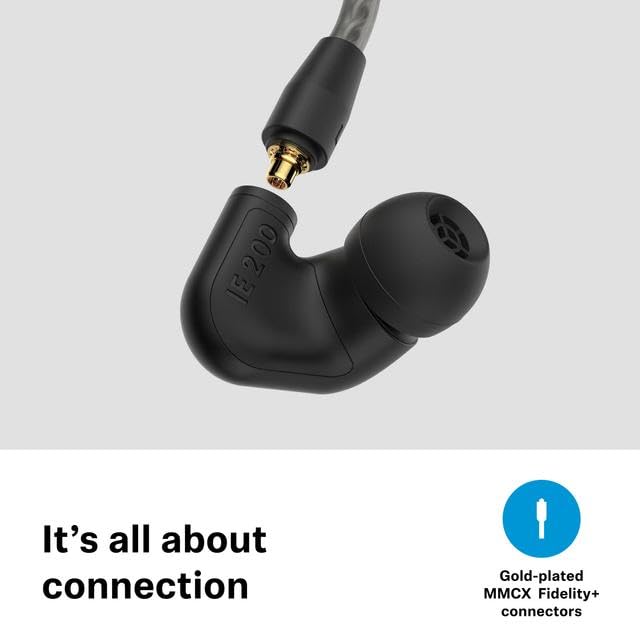 Sennheiser IE 200 in-Ear Wired Audiophile Headphones, Flexible Ear Hooks