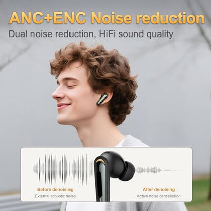 Diyeeni Wireless Gaming Earbuds, Low Latency 2.4GHz Bluetooth 5.4 Dual Mode with ENC Mic USB C Dongle, for Phone Tablet Laptop PC VR Game Console (Black) - color: Black