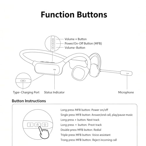 AYI Air Conduction Open Ear Headphones with 270° Rotating External Microphone Bluetooth Headset Smart ENC Call Noise Canceling Dual Device Pairing Ergonomic Fit for Office Driving Sports-Black - color: Over ear Headphone external Mic W3 Black