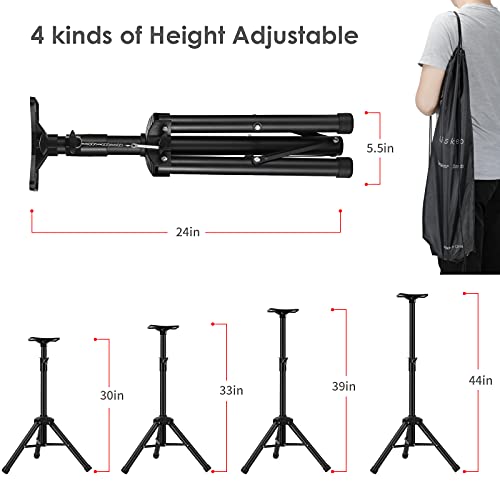 Heavy Duty PA & DJ Speaker Stand - Adjustable Height 30" to 44" Steel, Carry Bag