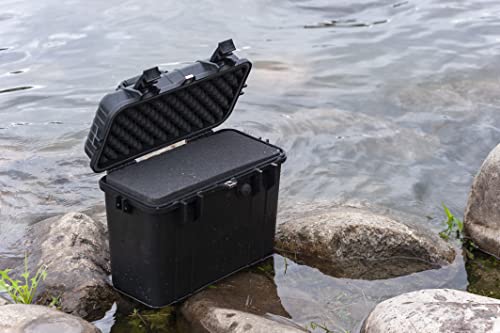 MEIJIA All Weather Waterproof Hard Camera Case With Customized Fit Foam Included, Elegant Black,Fit for Drones,camera,lens,16.26x8.66x13.39inches - size: 16.26"x8.66"x13.39"