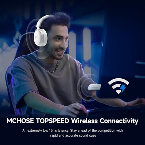 V9 PRO Wireless Gaming Headset 7.1 Surround Sound for PS5 PS4 PC SWITCH TOPSPEED Gaming Headphones, Noise Canceling Mic, 250Hr Battery, Low 15ms Latency, Lightweight, BT 5.3 FPS Games Icy&White - color: V9PRO-IcyWhite