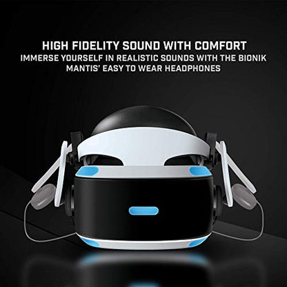 Bionik Mantis Attachable VR Headphones: Compatible with PlayStation VR, Adjustable Design, Connects Directly to PSVR, Hi-Fi Sound, Sleek Design, Easy Installation - color: Black