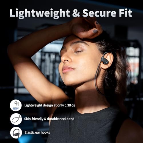 JOYWISE Bluetooth Headphones, Wireless Earbuds Bluetooth 5.3 Headphones with 16Hrs Playtime Stereo Bass Headsets, IPX7 Waterproof Running Earphones for Sports, Black - color: Black