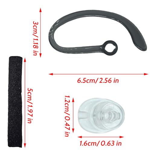 CS540 Eartips Set, Ear Hook Loops, Comfortable Ear Tips Foam Spare Ear Gels Secure Fit for Plantronics CS540 Savi W440 W740 W745 WH500 Headset 9pcs in a Box (Large) - size: Large