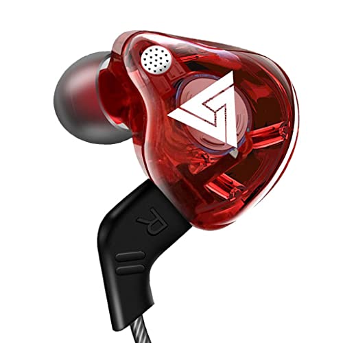 1 Piece Headset Headphones 3.5mm Earphone Earbud Braided Wired in Ear Noise Canceling Dynamic Stereo Deep Bass Remote Control Suitable for, Red - color: Red