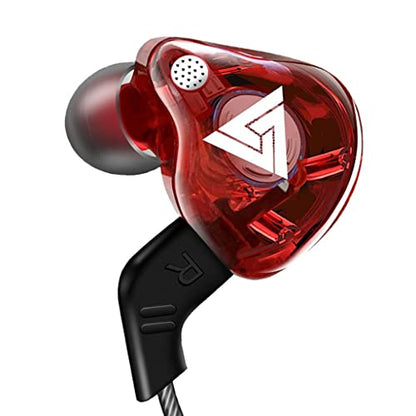 1 Piece Headset Headphones 3.5mm Earphone Earbud Braided Wired in Ear Noise Canceling Dynamic Stereo Deep Bass Remote Control Suitable for, Red - color: Red