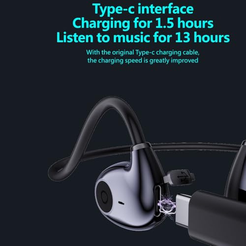 IHAO Air Conduction Wireless Bluetooth Headphones-Open-Ear Design Lightweight & Pain-Free Sweatproof Sport Headphones with Mic Earphone Ideal for Running Cycling and Sports-F805 Black - color: F805 Black