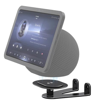Wall Mount for Echo Show 11 & Show 8 2025, Swivel 360°, Black | Aluminum, Tilt 20~80°, Easy Install, Durable, Echo Show 11 Wall Mount for Kitchen, Adjustable Echo Show 11 Wall Mount - color: Black