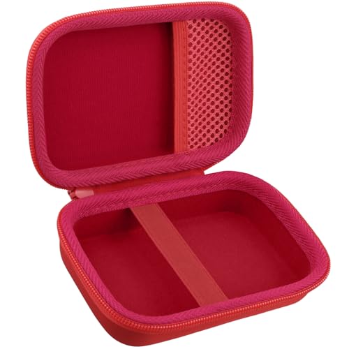 for JBL Go 5/4/3 Ultra Portable Speaker Hard Travel Case, Red | Protective Storage Bag with Mesh Pocket & Hand Strap, Shockproof EVA Carrying Box, Soft Lining - color: Red Case