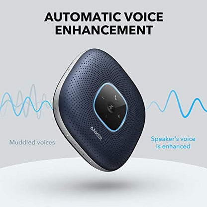 Anker PowerConf Speakerphone, Zoom Certified Conference Speaker with 6 Mics - color: Blue