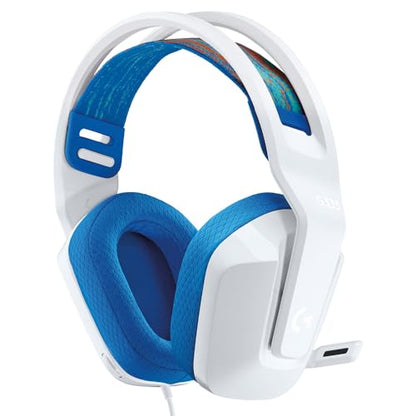 Logitech G335 Lightweight Gaming Wired Over Ear Headphones with Mic Flip to Mute 3.5Mm Audio Jack, Memory Foam Earpads, Compatible for Pc, Playstation, Xbox, Nintendo Switch (White)