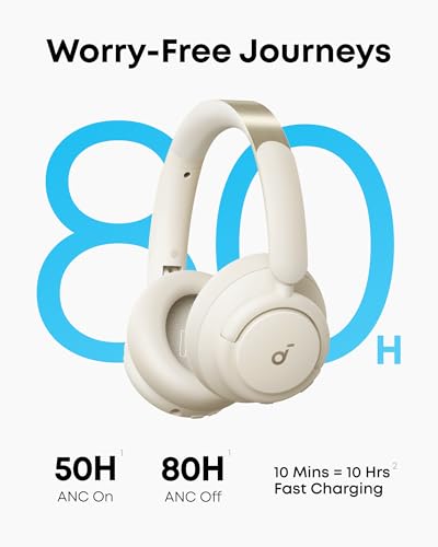 Soundcore by Anker Q30 Hybrid Active Noise Cancelling Headphones, White - color: Beige