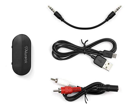 Aluratek Bluetooth V5.0 Audio Transmitter Adapter, TV to Wireless Headphones, Home Speaker, Airplane, Boat, Motorcycle, Gym - ABT05F