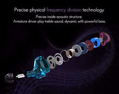 KZ ZST in Ear Monitor Headphone Hybrid Banlance Armature with Dynamic in-Ear Earphone 1BA+1DD Wired Earbuds HiFi Headset Gaming IEMS with Detachable Cable for Gamers,Musicians - color: Purple, style: without Mic