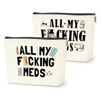 2 PCs Medicine Bag Funny Makeup Bag, Medical Gifts for Women Girls Nurse - color: Multicolor 0003