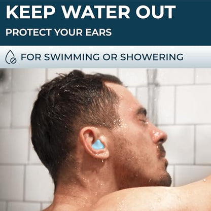 Peace&Quiet | PQ Wax Ear Plugs for Sleeping, Swimming - Soft Noise Cancelling Silicone Gel Wax Earplugs for Sleep and Swimmers, Sound Blocking Level of 32 Db, Color: Blue - color: Blue