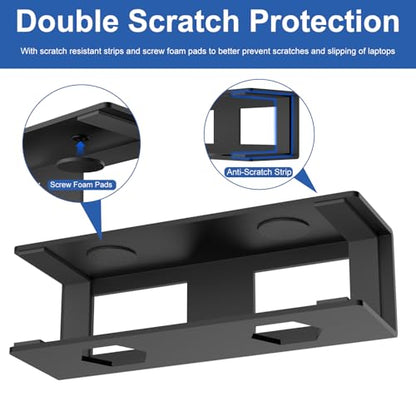 Under Desk Laptop Mount for Lenovo,HP,Asus,Acer Laptop Under Desk Holder with Anti-Scratch Pads Compatible with Laptop,Mac mini,MacBook,Keyboard Under Desk Laptop Shelf with Headphone Hanger