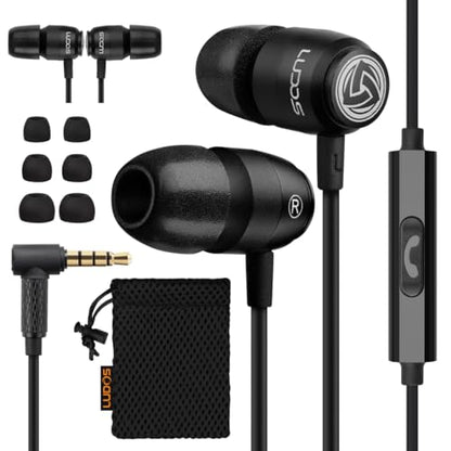 LUDOS Clamor 2 PRO Wired Earbuds in-Ear Headphones, 5 Years Warranty, Earphones with Microphone, Noise Isolating Ear Buds, Memory Foam for iPhone, Samsung, School Students, Kids, Women, Small Ears - style: 3.5 mm