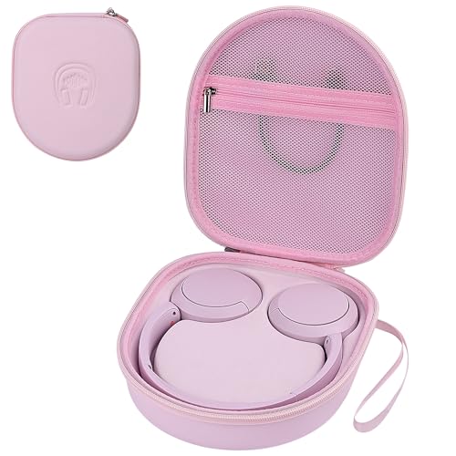 Hard Headphone Case for Sony WH-CH520 / JBL Tune Live 670NC, Pink | Protective Carring Storage Case for Over-Ear Headphones, with Handle Strap & Mesh Pocket - color: PINK