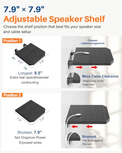 BYMECOST Speaker Wall Mount, Adjustable Rear Speaker Wall Mount Shelves - color: Style 2