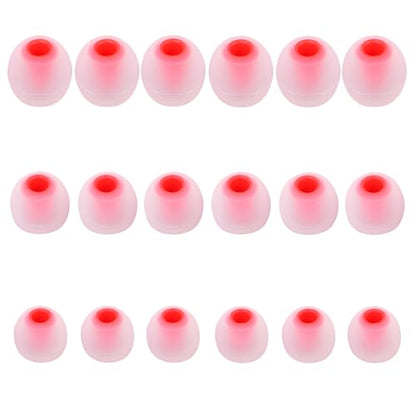 실리콘 이어버드 팁 - 대부분의 인이어 이어버드에 적합 (내부 구멍 3.8mm -5.1mm) - 9쌍 S M L - color: 레드/투명