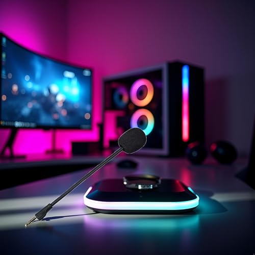 Black Replacement Game Mic Detachable Microphone Boom for ~Steelseries Arctis 1 1.0 One Wireless Headphones Gaming Heads Replacement Mic Headphones, Earbuds and Accessories