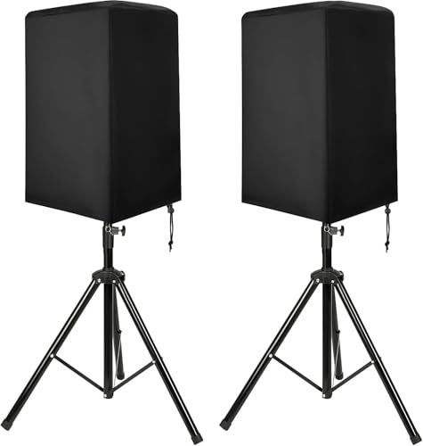 Speaker Cover, Outdoor Speaker Covers for PA/DJ Lightweight Powered Speaker, UV Protection Water Resistant Dustproof 210D Oxford Cloth Speaker Covers (2 PCS) (Black, 15 Inch) - size: 15 Inch