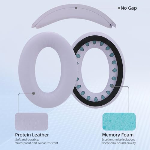 Ear Cushions and Headband Cushion Foam for Bose QuietComfort 35 45 (QC35 QC45) Headphones Accessories Easy to Install (Purple) - color: Purple
