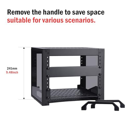 GeeekPi 4U Server Rack, 10 inch Mini Network Rack for Network, Servers, Audio, and Video Equipment, DeskPi RackMate T0 Rackmount, 7.87 inch Depth - color: Black