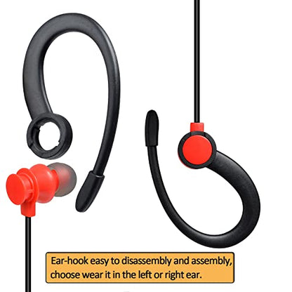 HYS 2-Way Radio Headset, G Shape Earphone with PTT&Mic for 2.5mm Talkabout | Walkie Talkie Earpiece with Mic for Motorola Talkabout T200 T400 T402 T600 T800 T260TP MH230R MR350R FRS/GMRS Radios - size: 2PCS