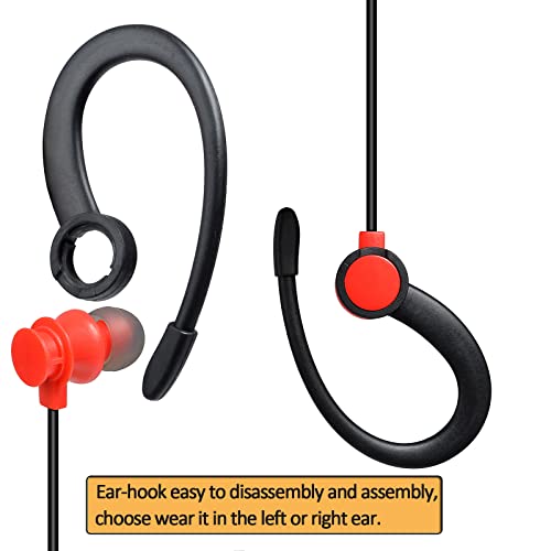HYS G Shape Walkie Talkie Earpiece with Mic PTT, Earhook in-Ear Headset for Motorola T200TP T260 T260TP T402 T460 T465 T600 T605 T800 MH230R T472 Talkabout 2 Way Radio - size: 1pc