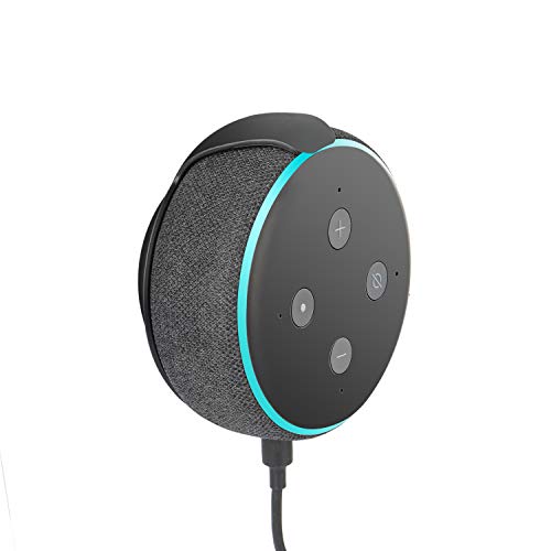 Echo Dot Wall Mount Holder for 3rd Generation, Built-in Cable Management Space-Saving Accessories for Dot(3rd Gen) Smart Speakers, with Sticking Tape and Drill Nail-Black - color: Black