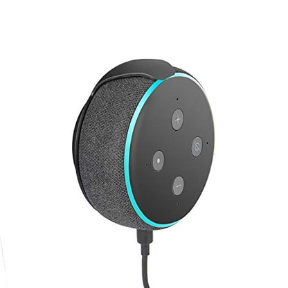 Echo Dot Wall Mount Holder for 3rd Generation, Built-in Cable Management Space-Saving Accessories for Dot(3rd Gen) Smart Speakers, with Sticking Tape and Drill Nail-Black - color: Black