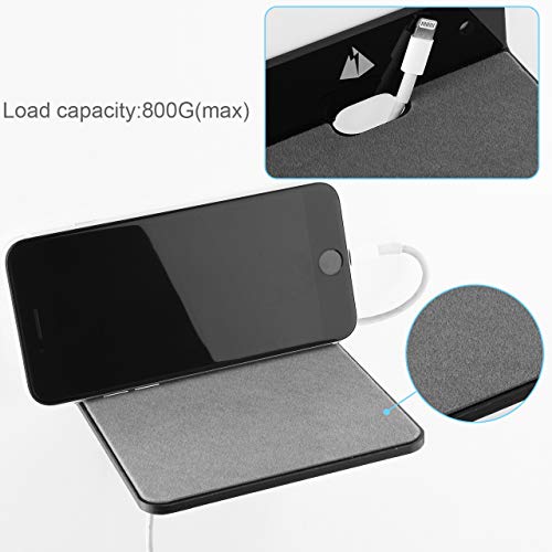 Small Wall Shelf Speaker Stand, Mount for Webcam, Cell Phones, Mesh Router, Display Shelf Acrylic (Black) - color: Black