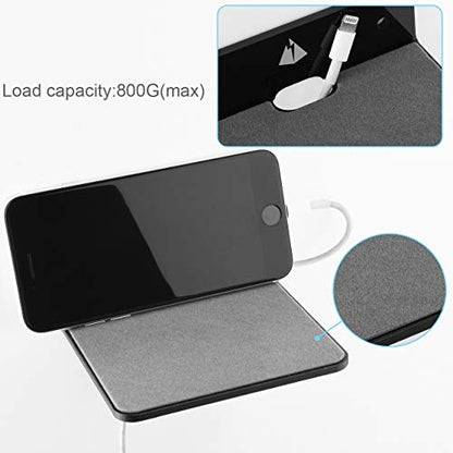 Small Wall Shelf Speaker Stand, Mount for Webcam, Cell Phones, Mesh Router, Display Shelf Acrylic (Black) - color: Black