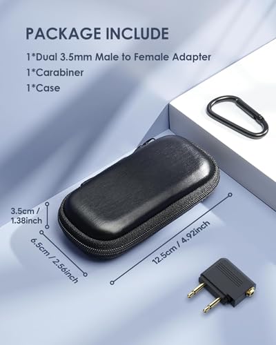 Hard Case for AirFly/Avantree Bluetooth Transmitter Receiver, with Adapter | for AirFly SE/Pro V2/Pro/Duo, Avantree Relay/1Mii, with 3.5mm Jack AUX Adapter, Airplane Travel/TV/Gym Carrying Case Bag - color: Upgrade Black