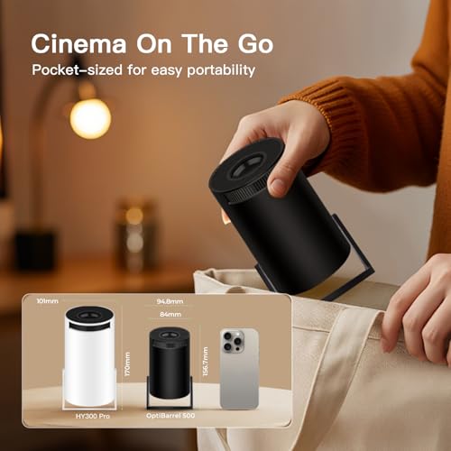 [Built-in Apps] Mini Projector 4K Supported, Android TV OS & Phone Remote - color: Black