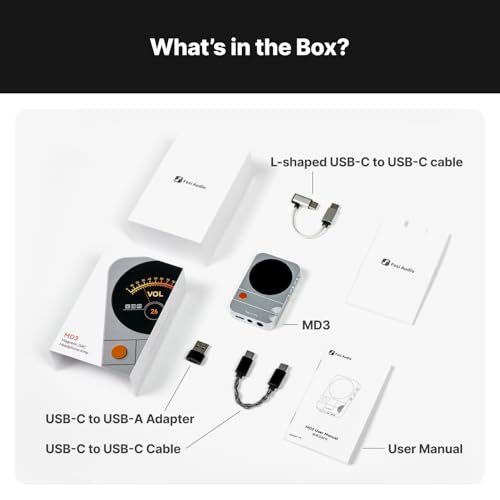 Fosi Audio MD3 Portable HiFi Headphone Amp DAC Magnetic Amplifier Mini USB C Silver - color: Silver