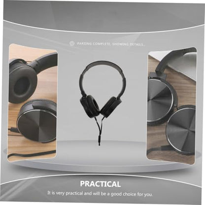 Uonlytech Head Mounted Wired Stereo Headphone with Microphone for Computer and Phone Lightweight Breathable Over Ear Headset for Audio Transmission and Realistic Gaming Sound Black