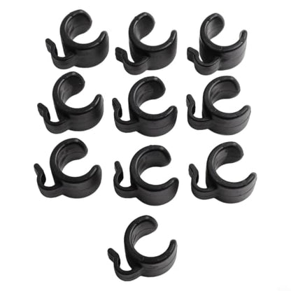 10 Pack Plastic Mic Cable Clips for Tripod Stand, ABS Microphone Wire Clamps Holder for Studio Desktop PC, Black Cable Management Organizers for 20-25mm Pipes(20mm) - size: 20mm
